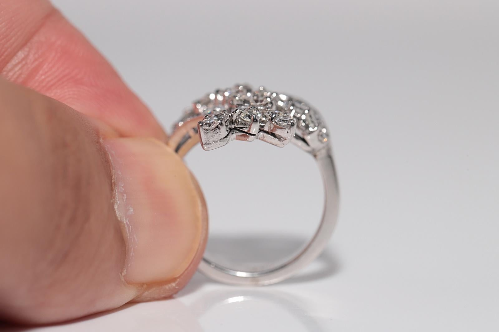 Anello forte decorato con diamanti naturali in oro 18k CIRCA 1990 in vendita 3