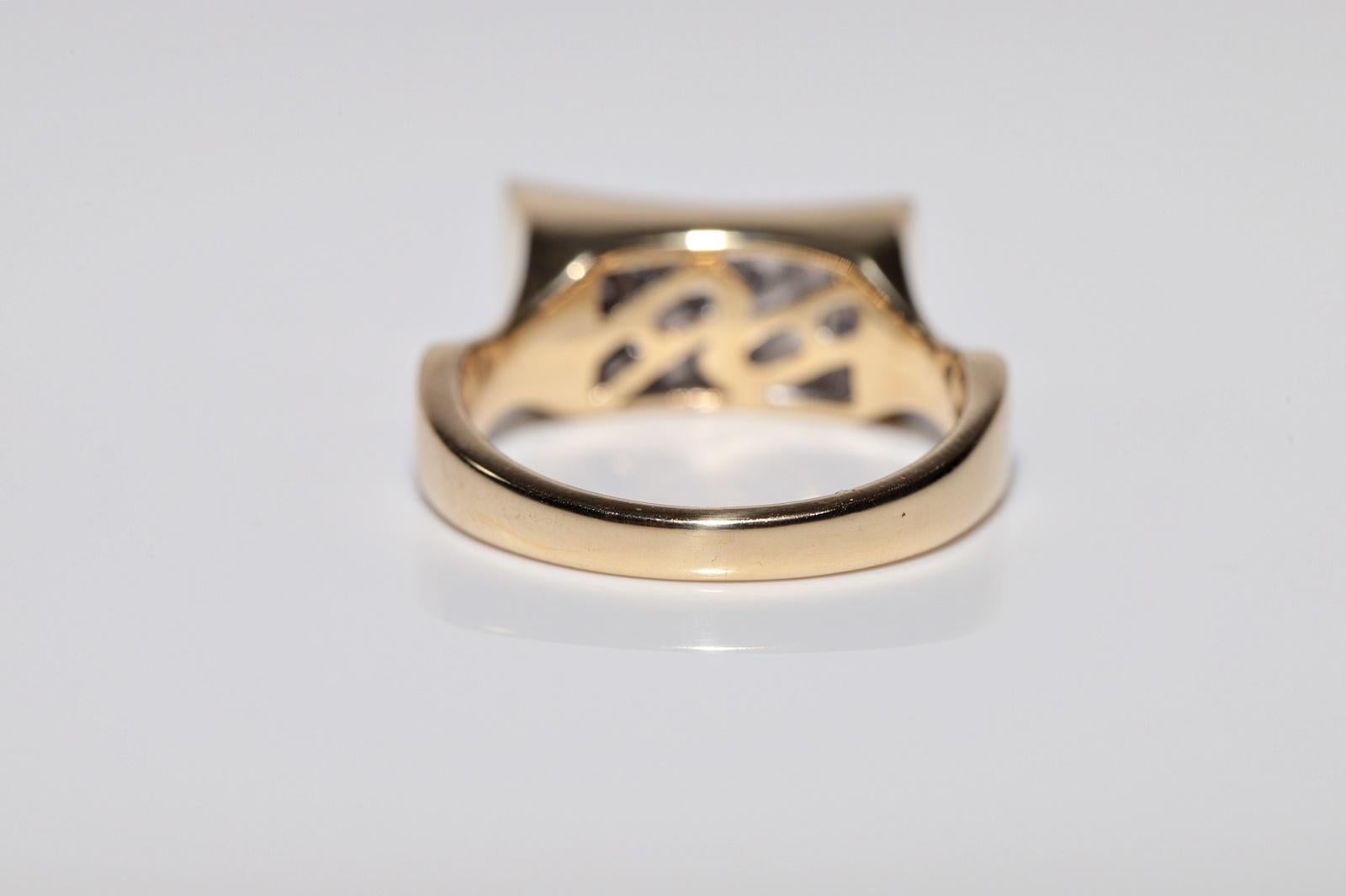 Anello forte decorato con diamanti naturali in oro 18k CIRCA 1990 in vendita 3