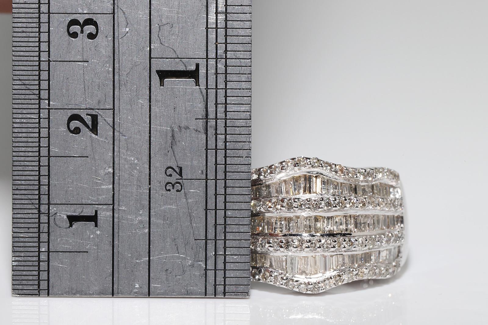 Anello forte decorato con diamanti naturali in oro 18k CIRCA 1990 in vendita 3