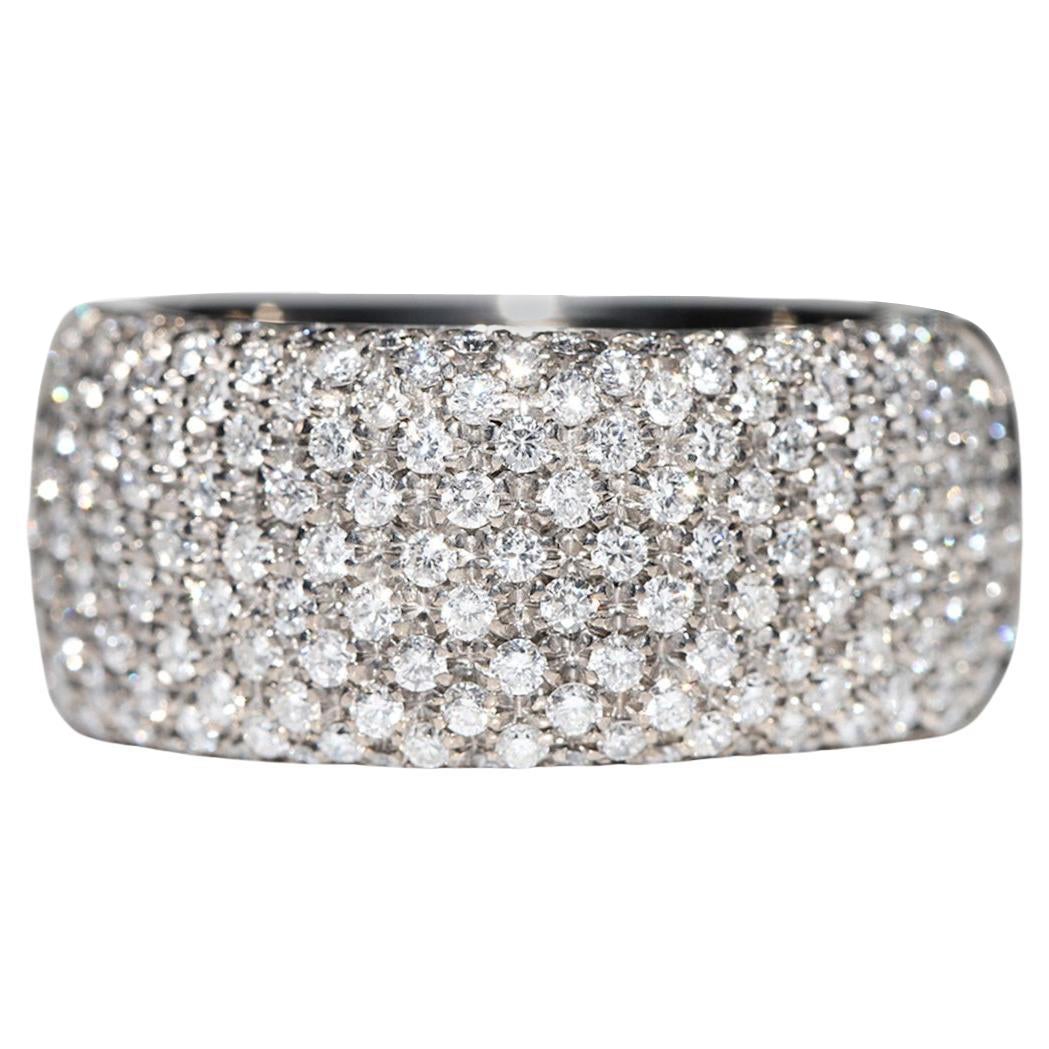 Anello forte decorato con diamanti naturali in oro 18k CIRCA 1990