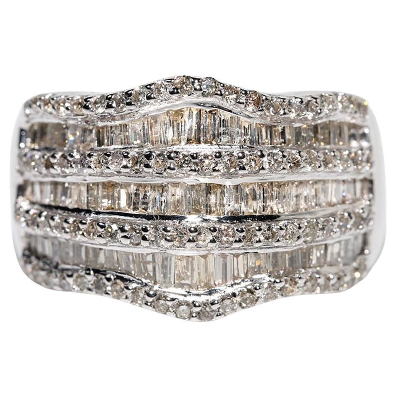 Vintage Circa 1990er Jahre 18k Gold Natürlicher Diamant Dekorierter starker Vintage-Ring