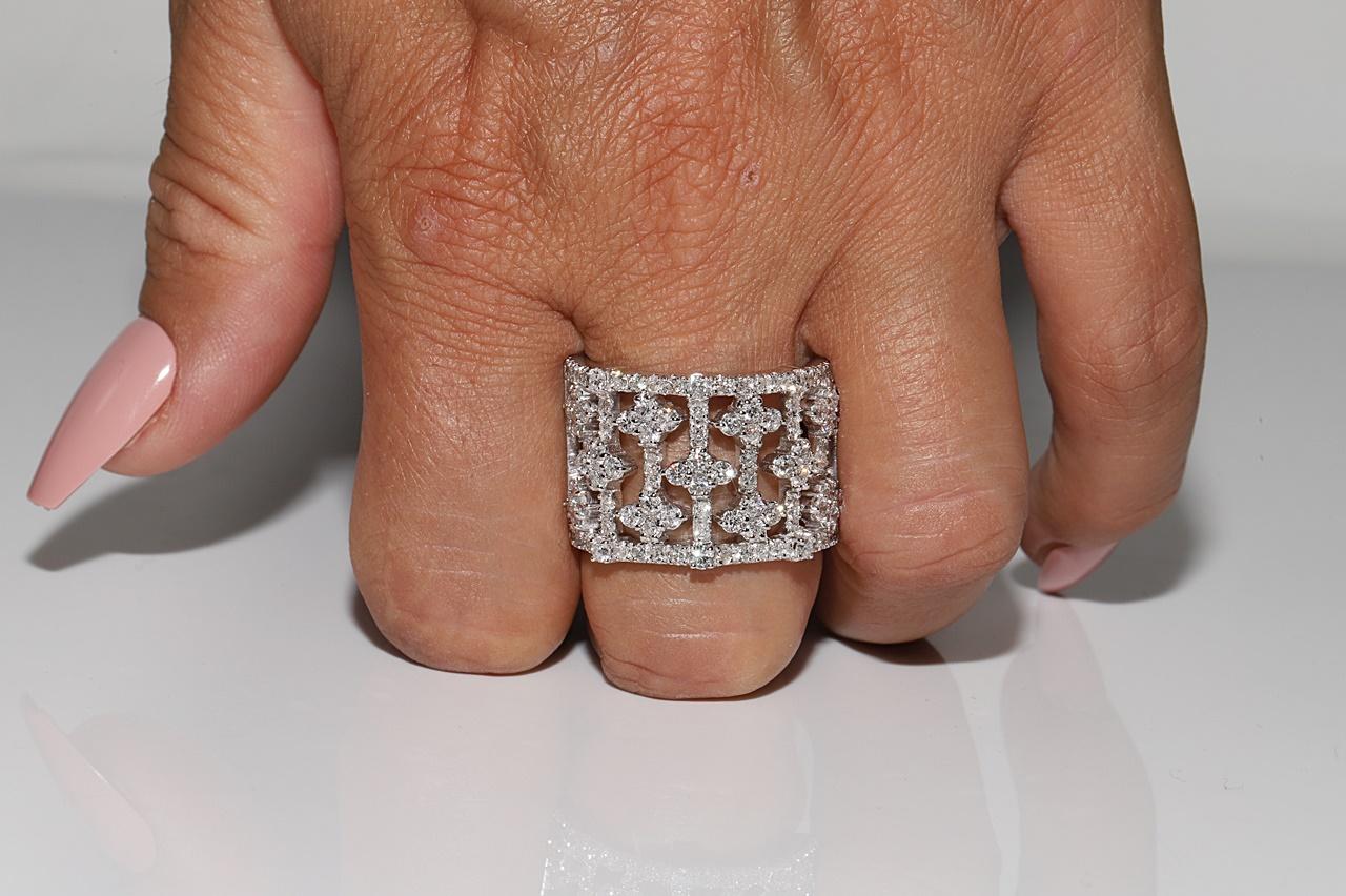 Vintage Circa 1990er Jahre 18k Gold Natürlicher Diamant Dekorierter starker Tank-Ring im Angebot 10