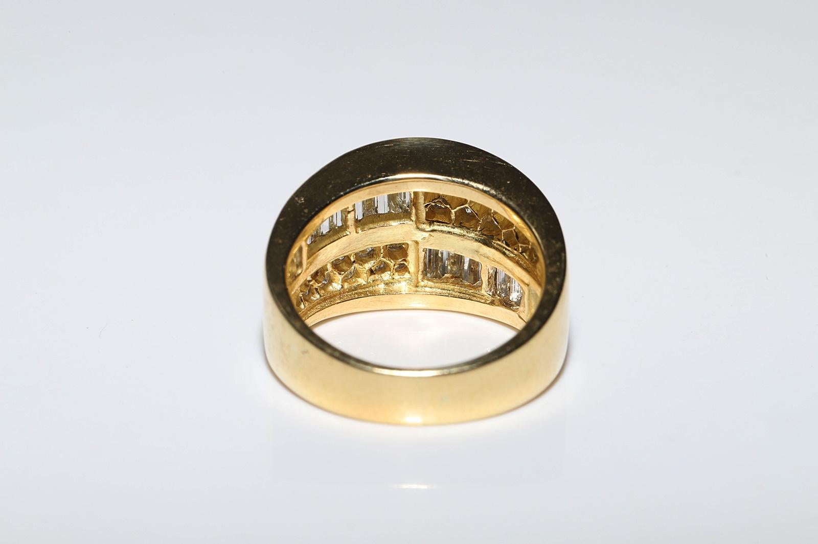 Vintage Circa 1990er Jahre 18k Gold Natürlicher Diamant Dekorierter Tank-Ring mit Diamanten im Angebot 4