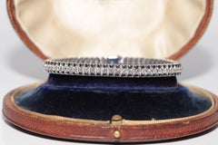 Vintage Circa 1990 Bracelet de tennis en or 18k orné de diamants naturels