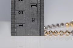 Vintage Circa 1990s 18k Gold Natural Diamond Decorated Tennis Bracelet