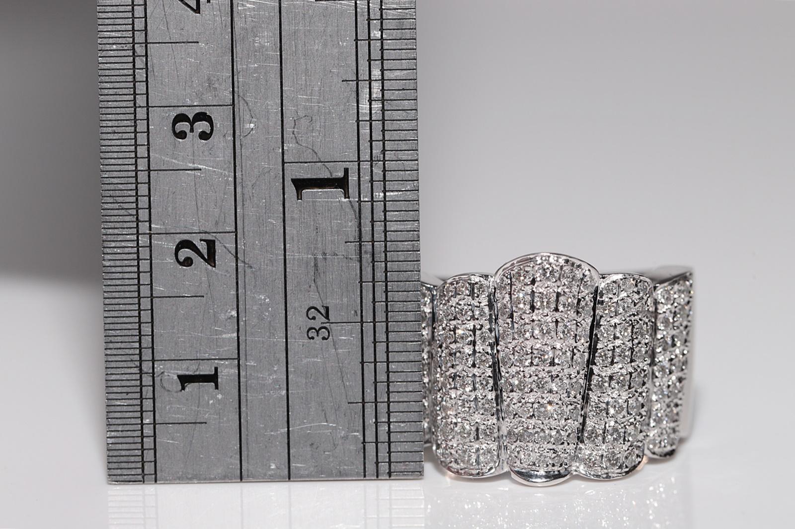 Vintage ca. 1990er Jahre 18k Gold natürlicher Diamant starker Tank-Ring im Angebot 5