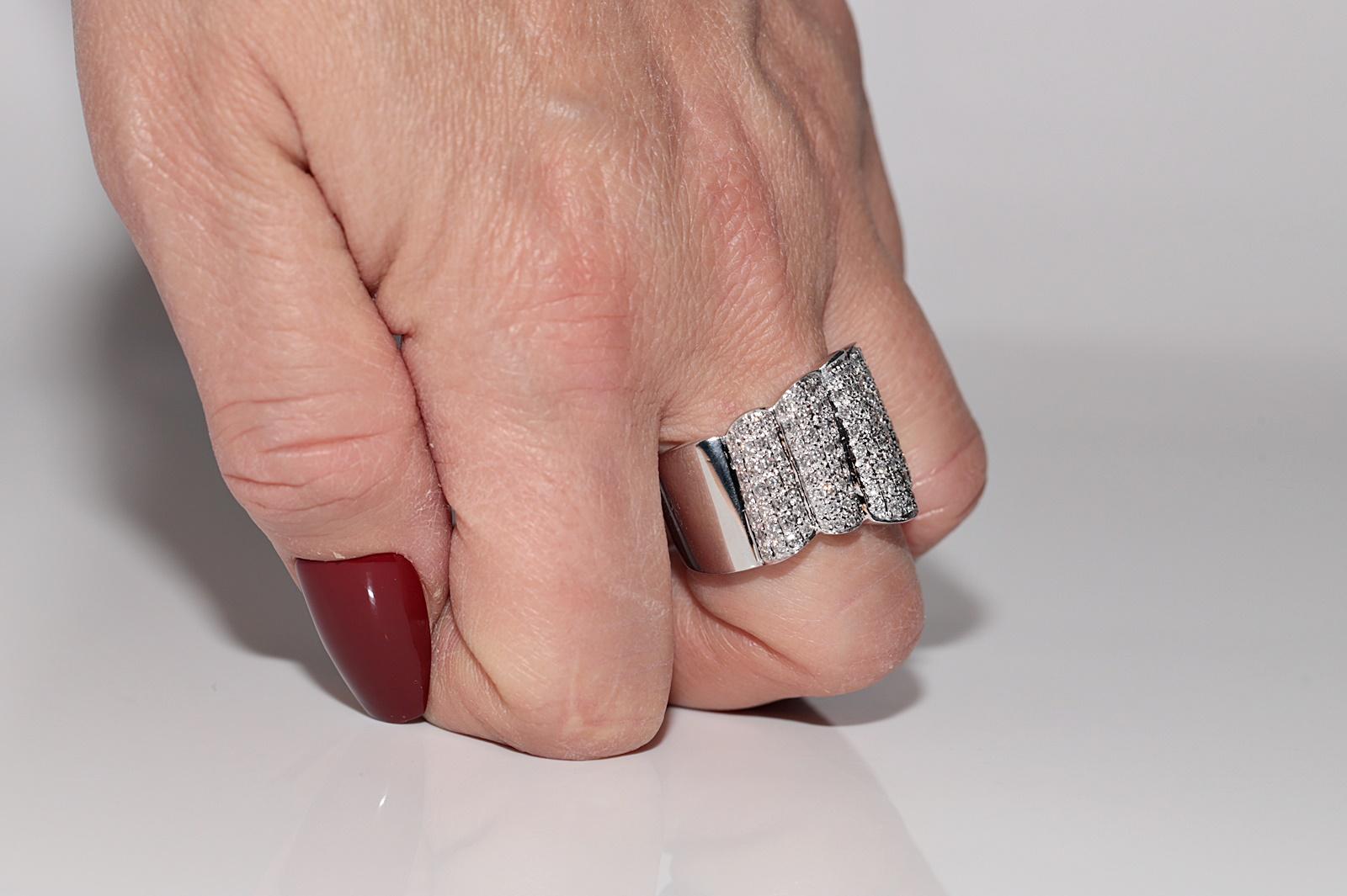 Vintage ca. 1990er Jahre 18k Gold natürlicher Diamant starker Tank-Ring im Angebot 10