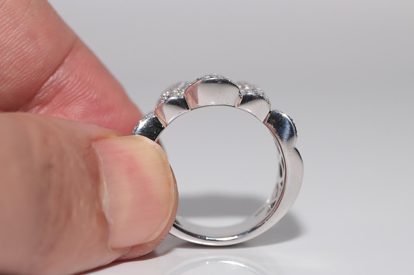 Vintage ca. 1990er Jahre 18k Gold natürlicher Diamant starker Tank-Ring im Angebot 1