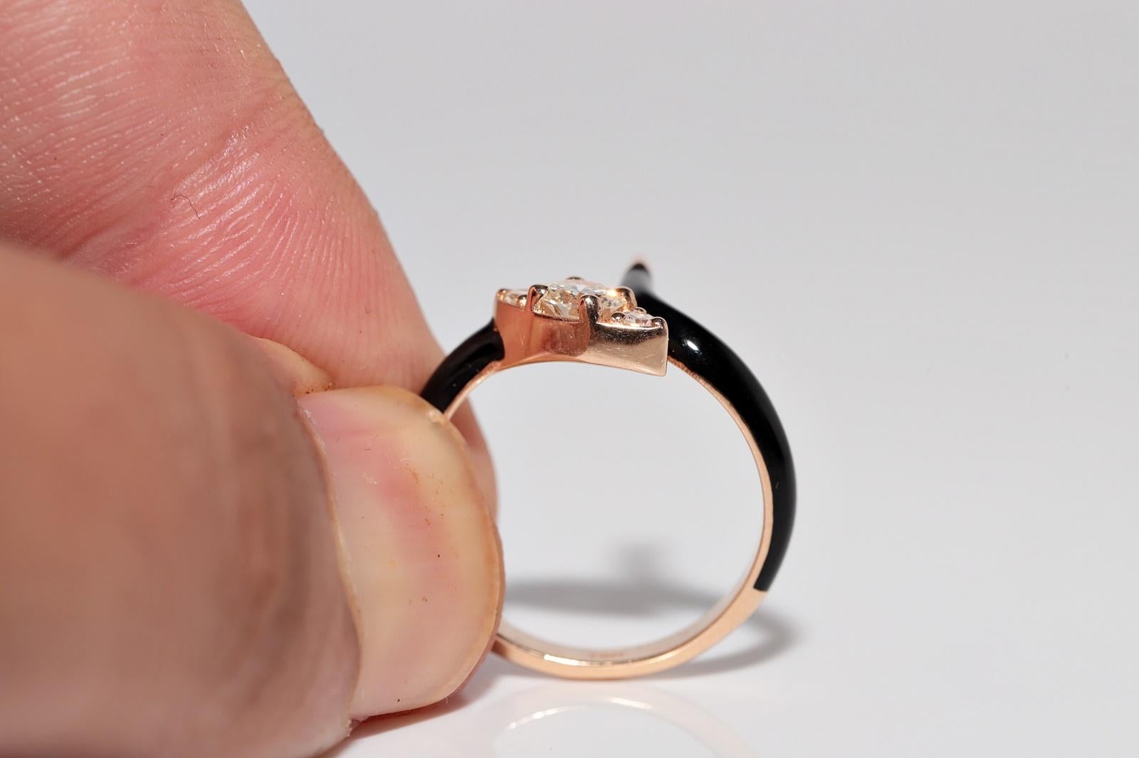 Anello a serpente con smalto e diamanti naturali in oro 18 carati, vintage CIRCA anni '90 in vendita 8