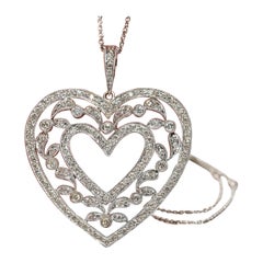 Collana con ciondolo con diamante naturale in oro 18k Vintage CIRCA gli anni '90