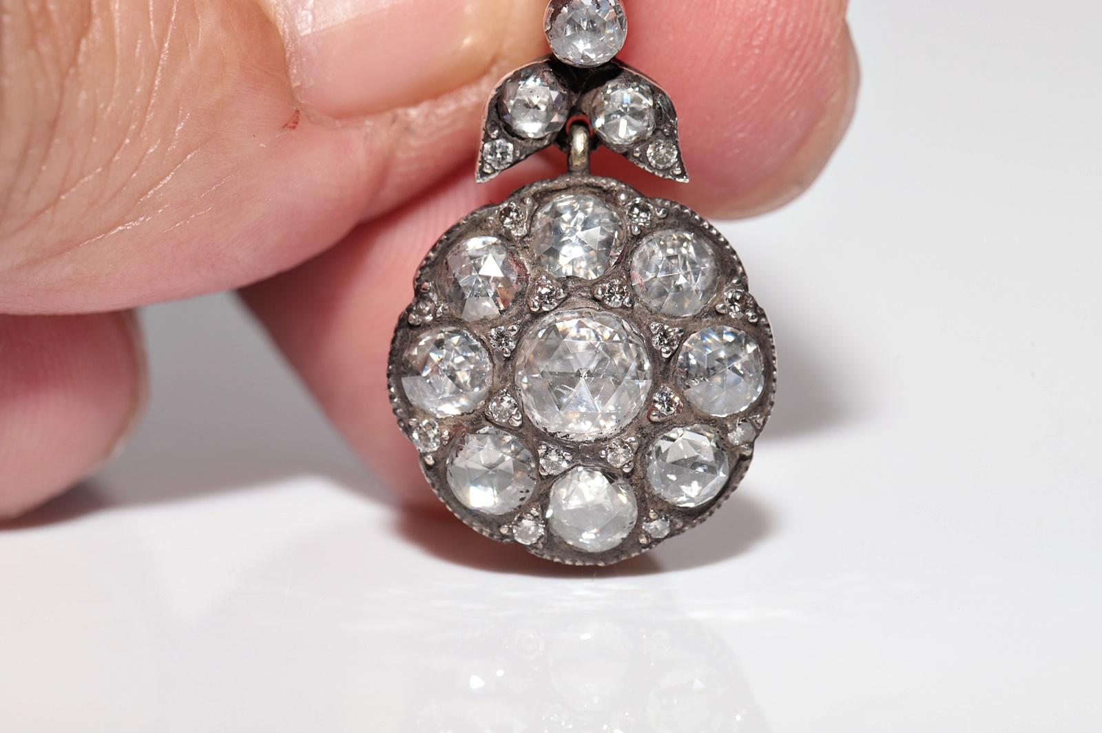 Halskette mit natürlichem Diamant-Anhänger aus 18 Karat Gold, Vintage, ca. 1990er Jahre im Angebot 6