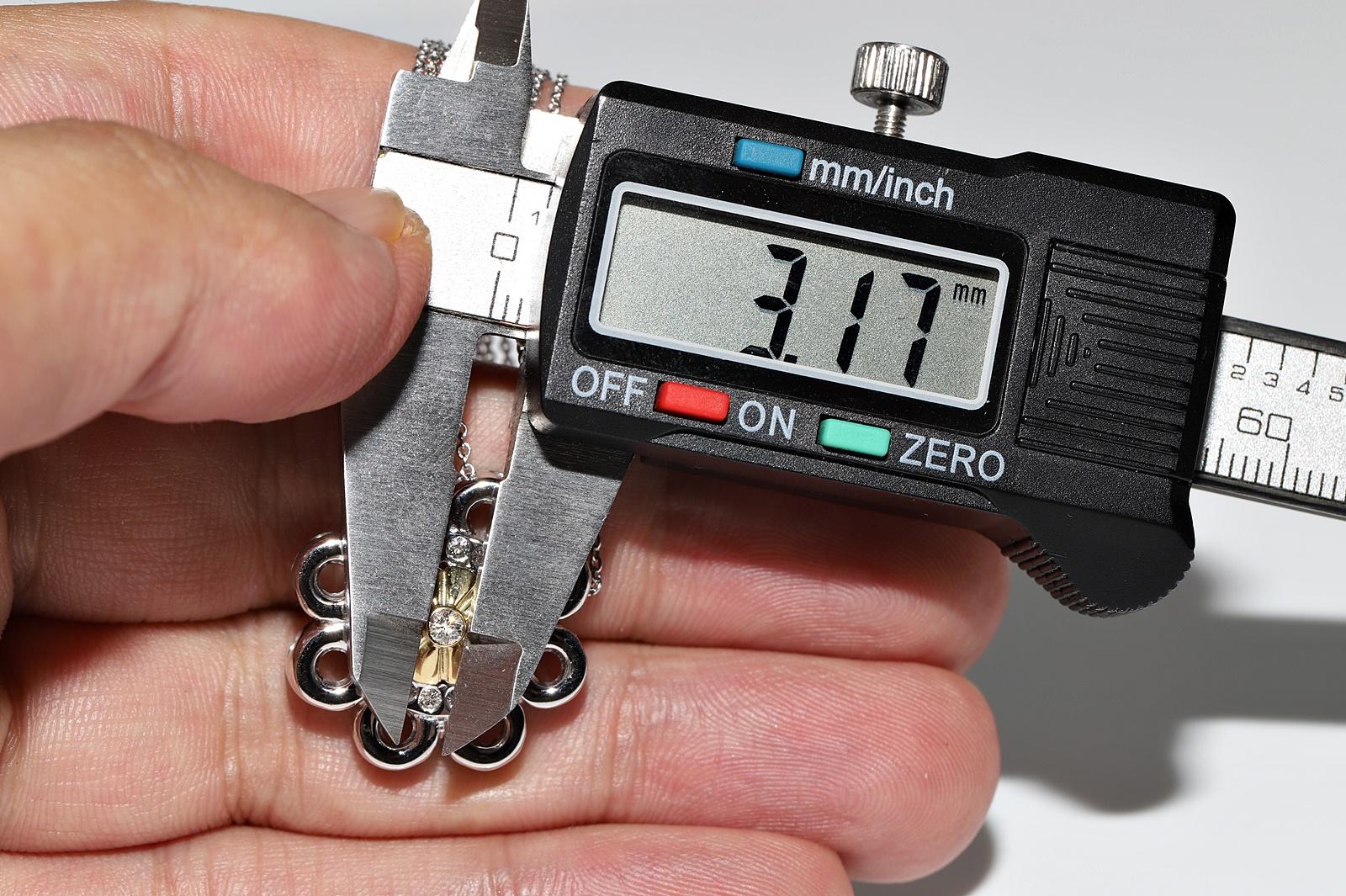 Halskette mit natürlichem Diamant-Anhänger aus 18 Karat Gold, Vintage, ca. 1990er Jahre im Angebot 7