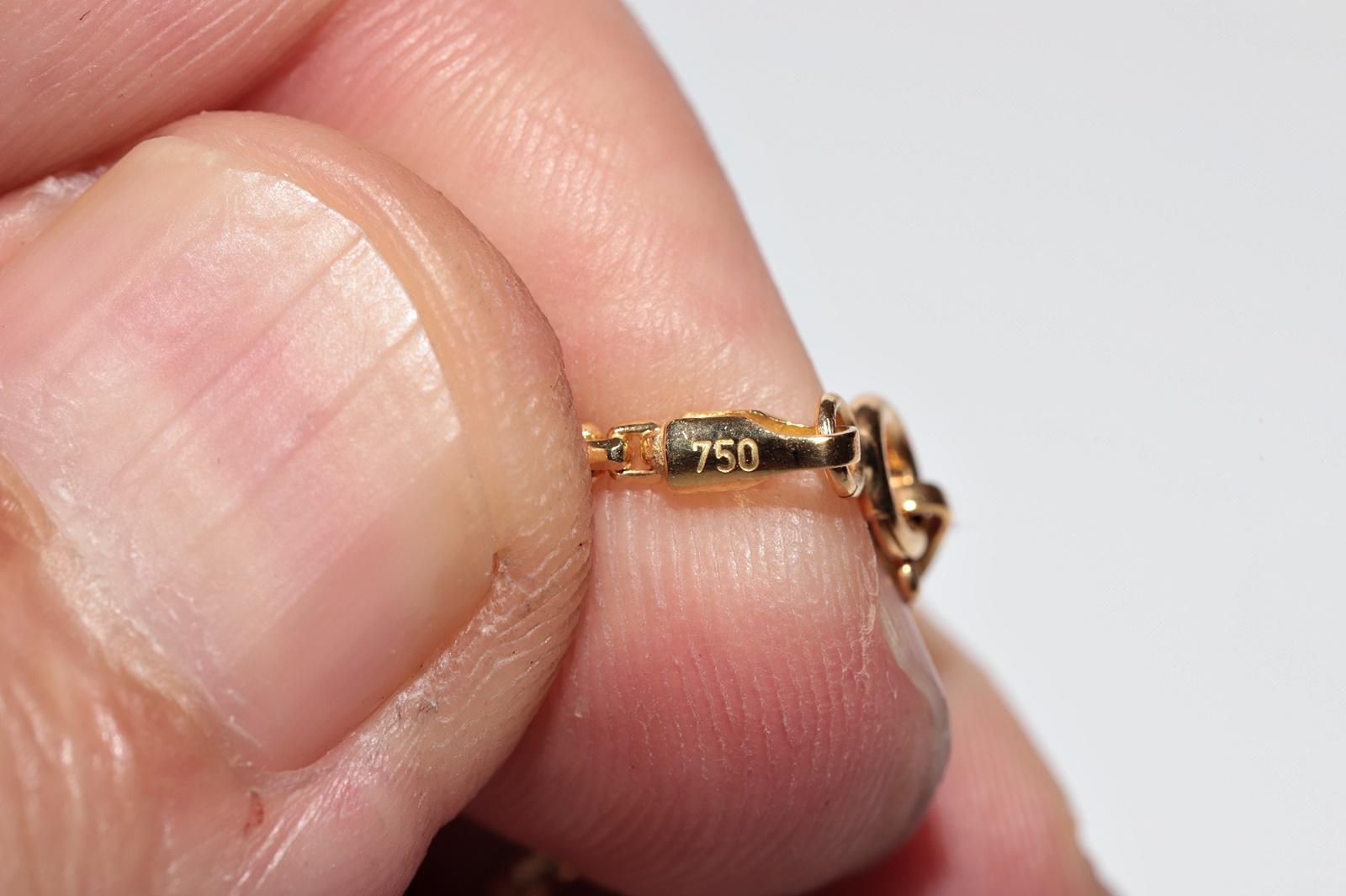 Halskette mit natürlichem Diamant-Anhänger aus 18 Karat Gold, Vintage, ca. 1990er Jahre im Angebot 9