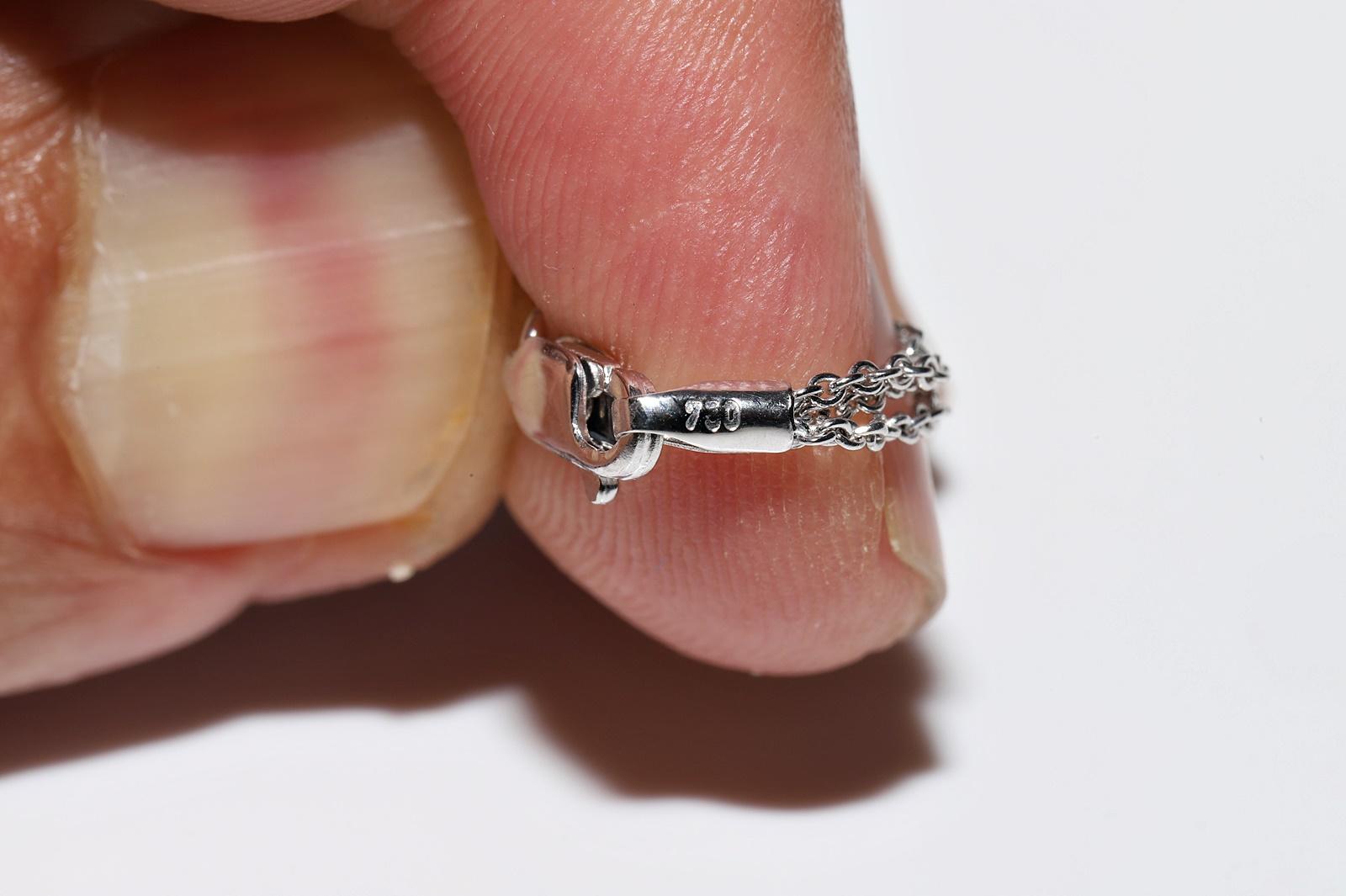 Halskette mit natürlichem Diamant-Anhänger aus 18 Karat Gold, Vintage, ca. 1990er Jahre im Angebot 9