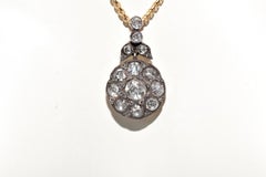 Vintage Circa 1990s 18k Gold Natural Diamond Pendant Necklace