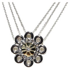 Vintage Circa 1990s 18k Gold Natural Diamond Pendant Necklace