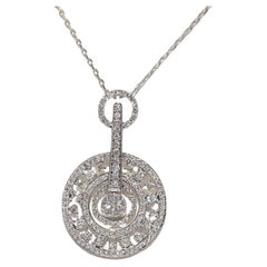 Vintage Circa 1990 Collier pendentif en or 18k avec diamant naturel Round Design