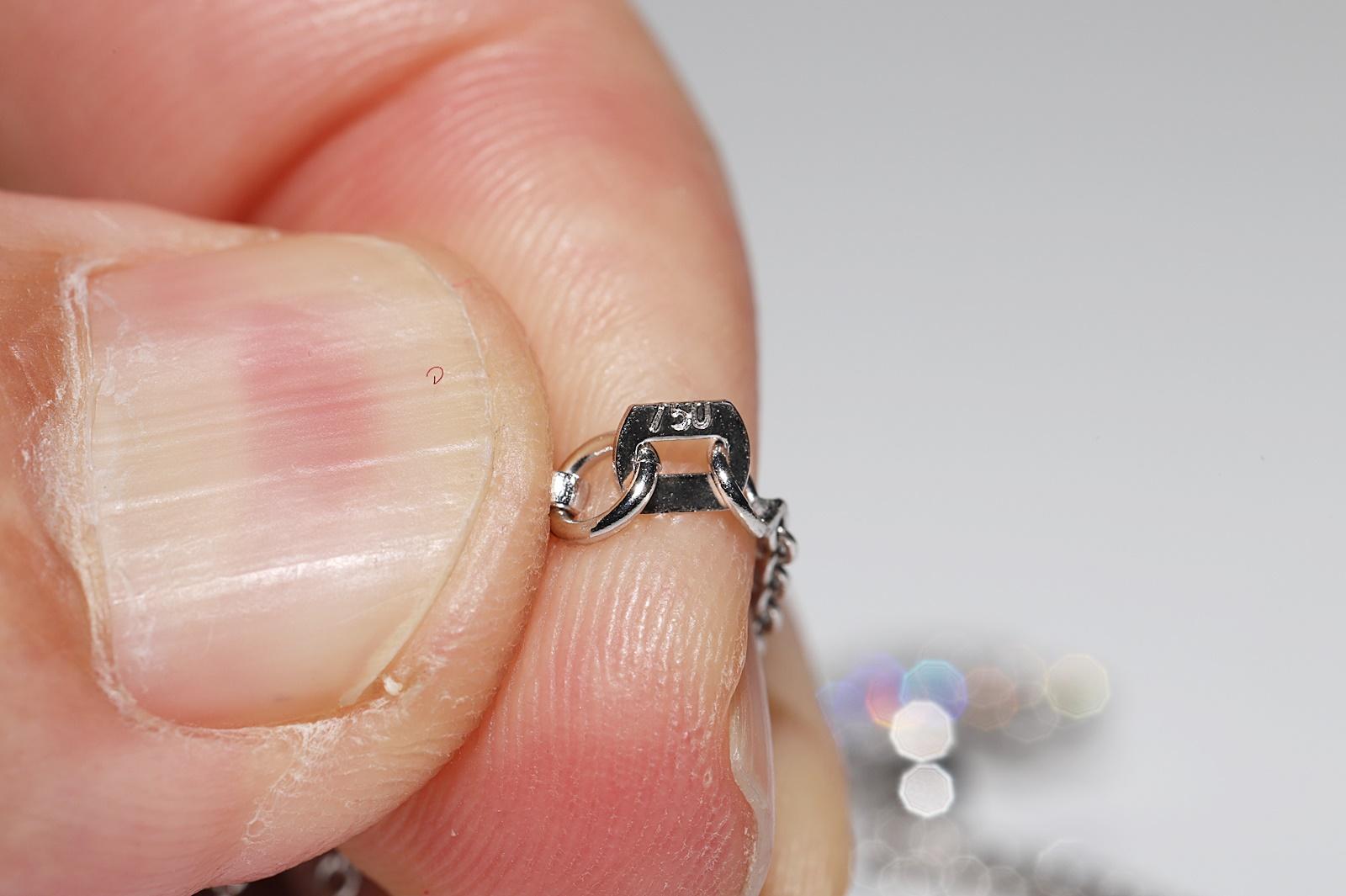 Vintage CIRCA 1990er Jahre 18k Gold Natural Diamond Snowflake Style Anhänger Halskette im Angebot 5