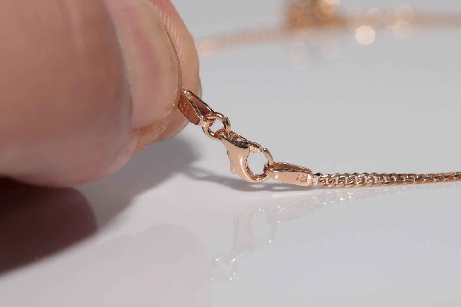 Vintage CIRCA anni '90 in oro 18k con diamante naturale  Collana con ciondolo solitario in vendita 9