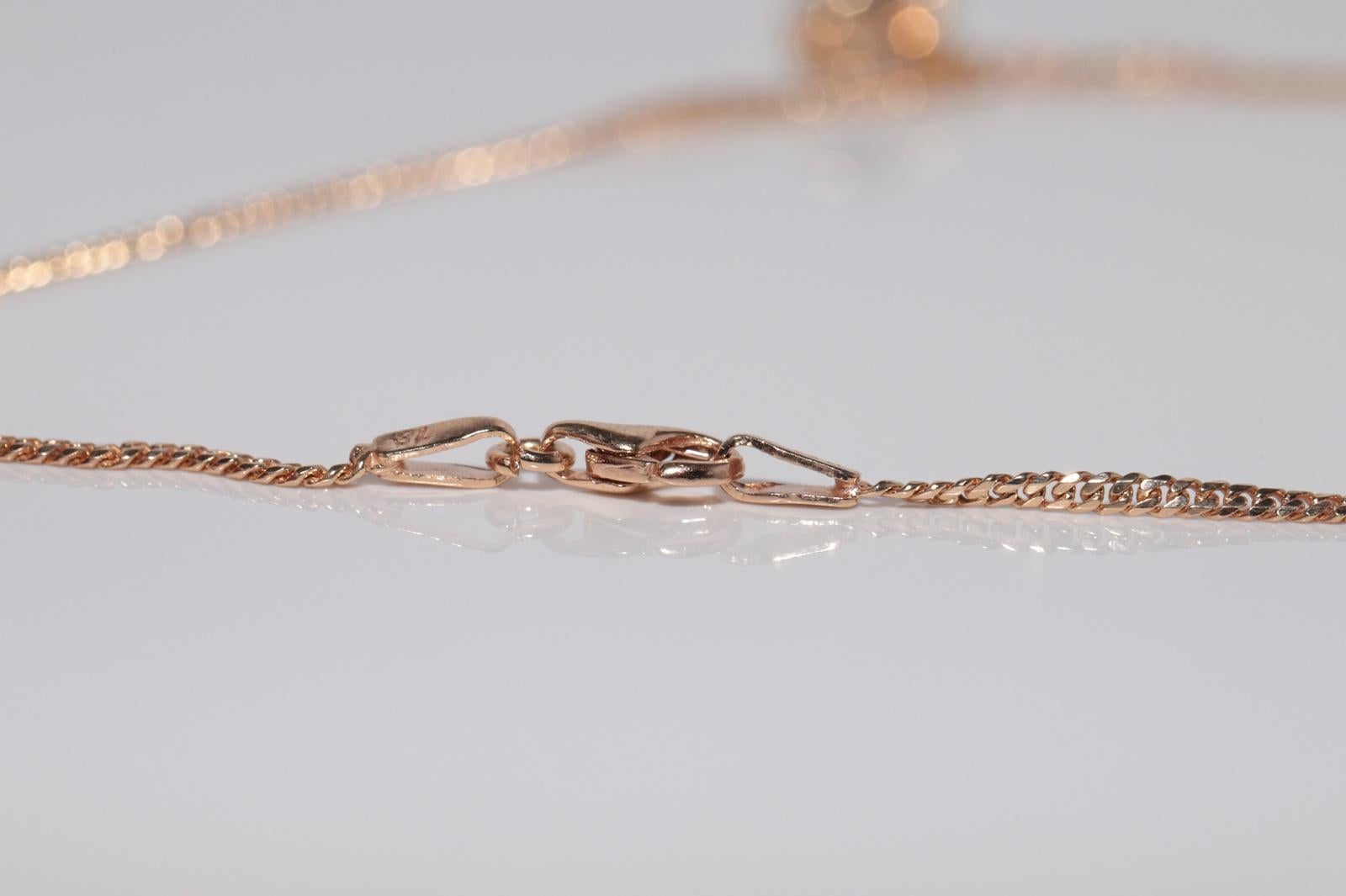 Vintage CIRCA anni '90 in oro 18k con diamante naturale  Collana con ciondolo solitario in vendita 10