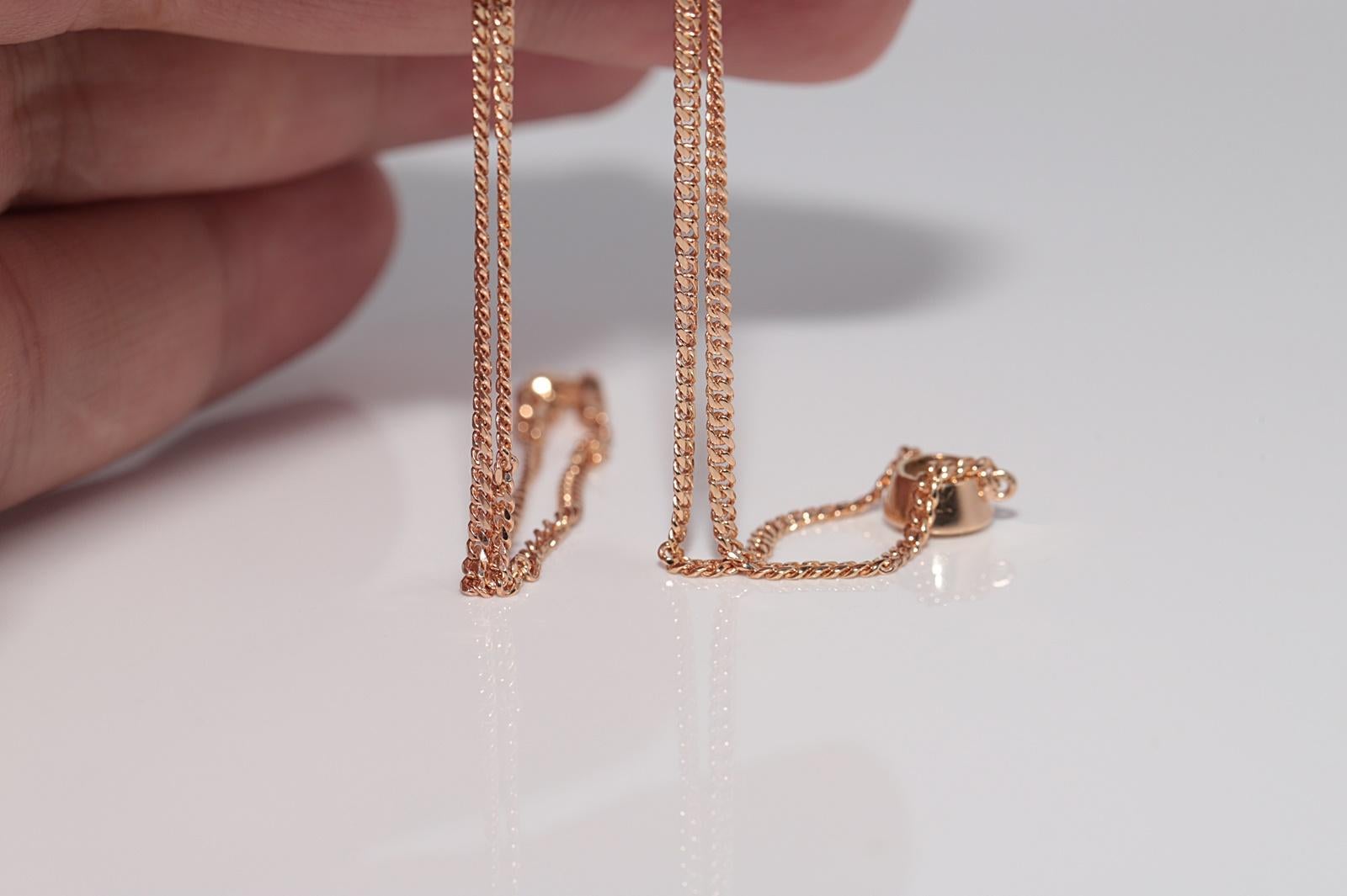 Vintage CIRCA anni '90 in oro 18k con diamante naturale  Collana con ciondolo solitario in vendita 12
