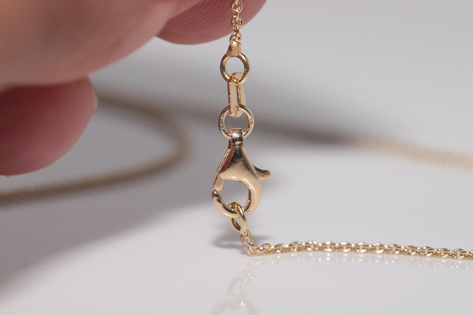 Vintage Circa 1990 Collier pendentif ours en or 18k avec diamant naturel Tanzanite en vente 10