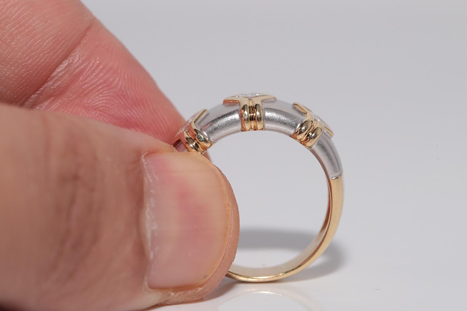 Vintage CIRCA 1990er Jahre 18k Gold natürlichen Prinzessinnenschliff Diamant Band Ring im Angebot 4