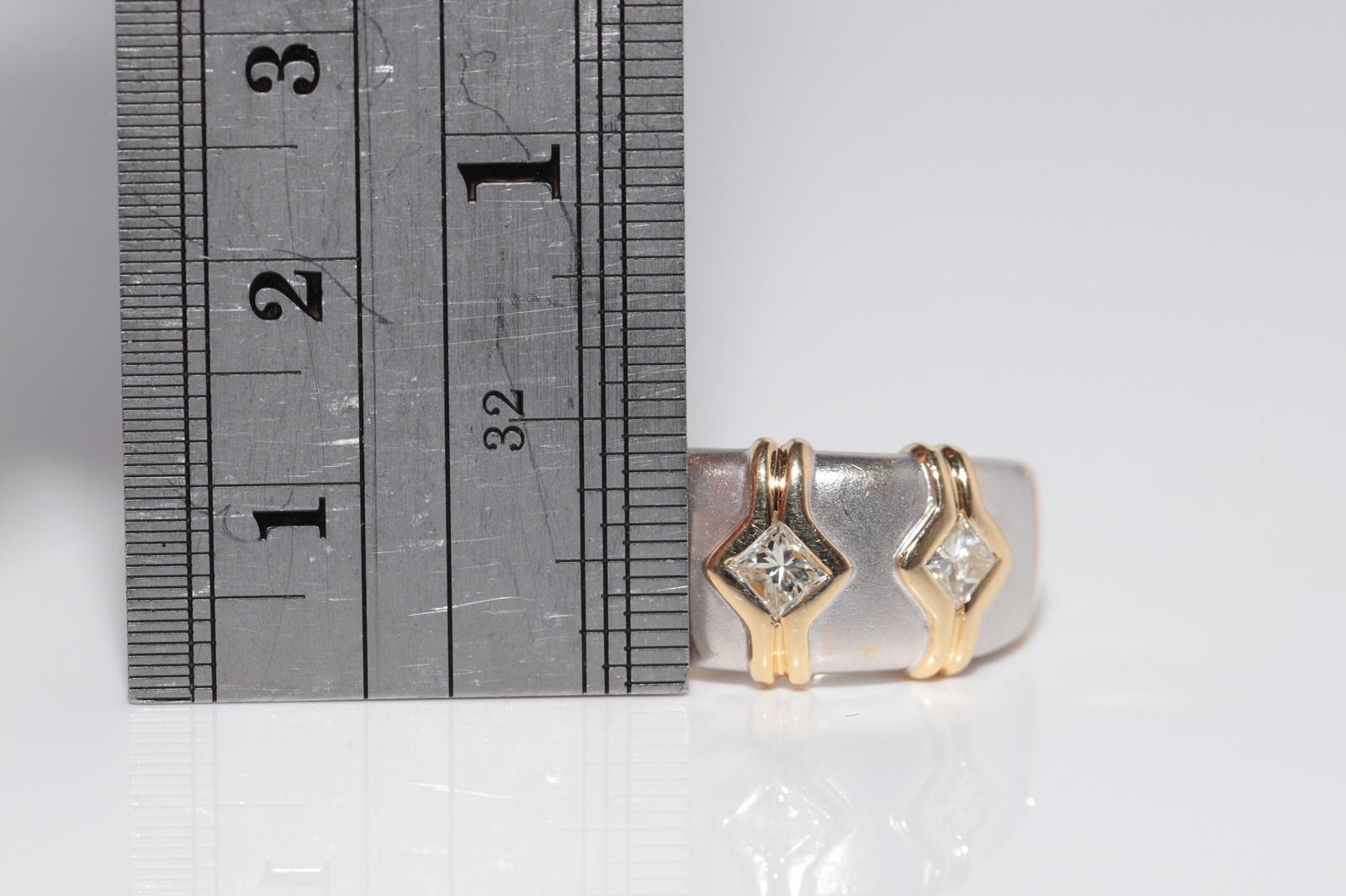 Vintage CIRCA 1990er Jahre 18k Gold natürlichen Prinzessinnenschliff Diamant Band Ring im Angebot 5
