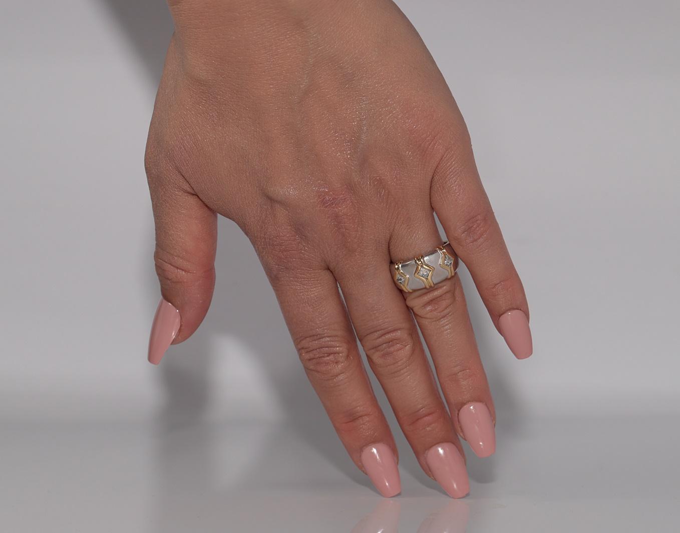 Vintage CIRCA 1990er Jahre 18k Gold natürlichen Prinzessinnenschliff Diamant Band Ring im Angebot 8