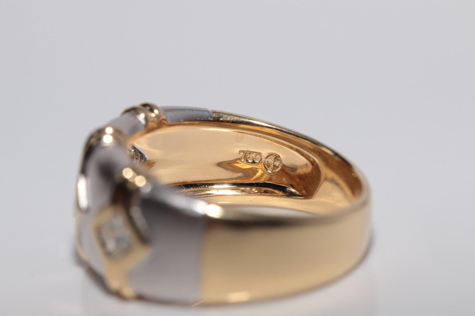 Vintage CIRCA 1990er Jahre 18k Gold natürlichen Prinzessinnenschliff Diamant Band Ring im Angebot 1