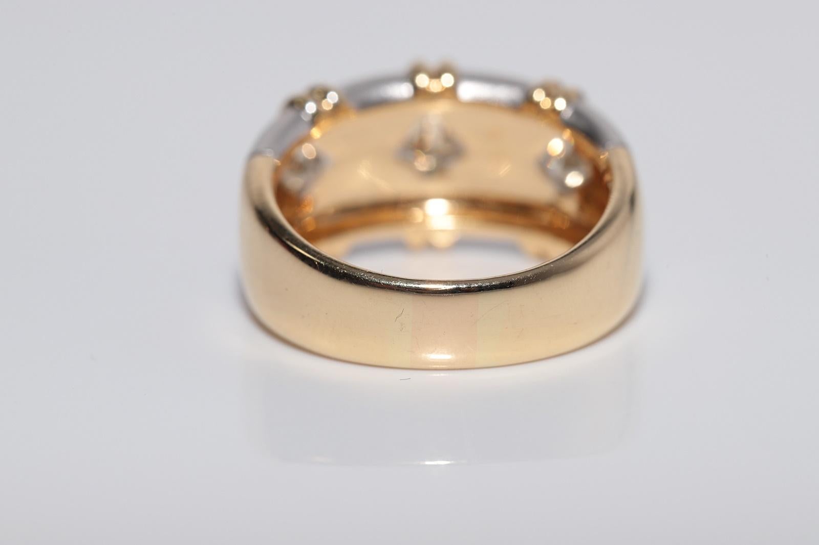 Vintage CIRCA 1990er Jahre 18k Gold natürlichen Prinzessinnenschliff Diamant Band Ring im Angebot 3