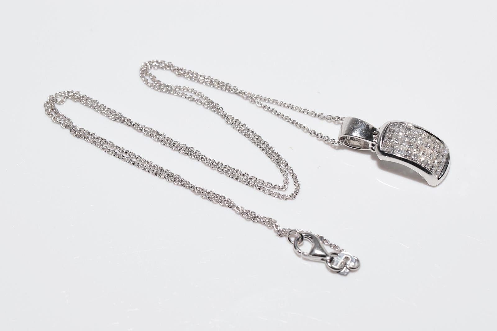 Vintage CIRCA 1990er Jahre 18k Gold natürlichen Prinzessinnenschliff Diamant-Anhänger Halskette im Angebot 7