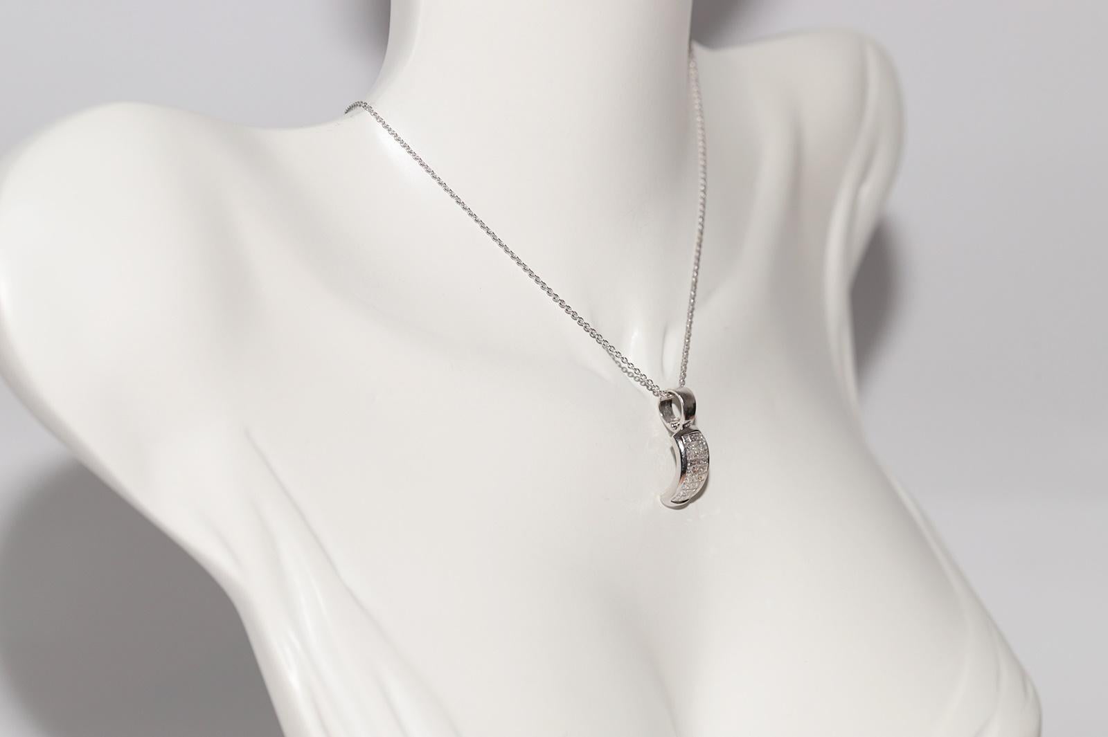 Vintage CIRCA 1990er Jahre 18k Gold natürlichen Prinzessinnenschliff Diamant-Anhänger Halskette (Carréschliff) im Angebot