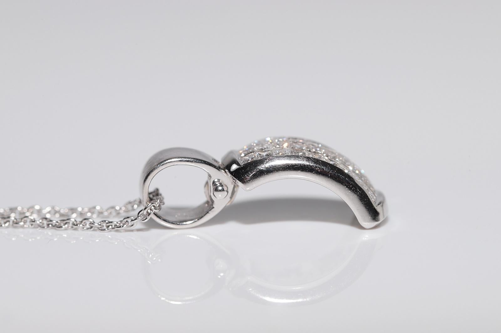 Vintage CIRCA 1990er Jahre 18k Gold natürlichen Prinzessinnenschliff Diamant-Anhänger Halskette im Angebot 1