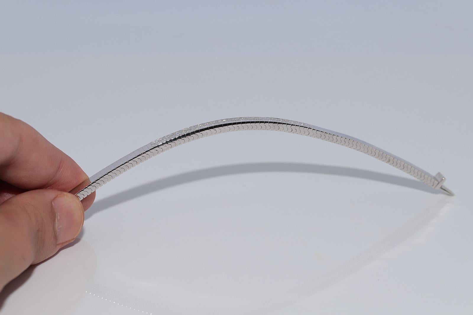 Vintage CIRCA 1990er Jahre 18k Gold natürlichen Prinzessinnenschliff Diamant starke Armband im Angebot 7