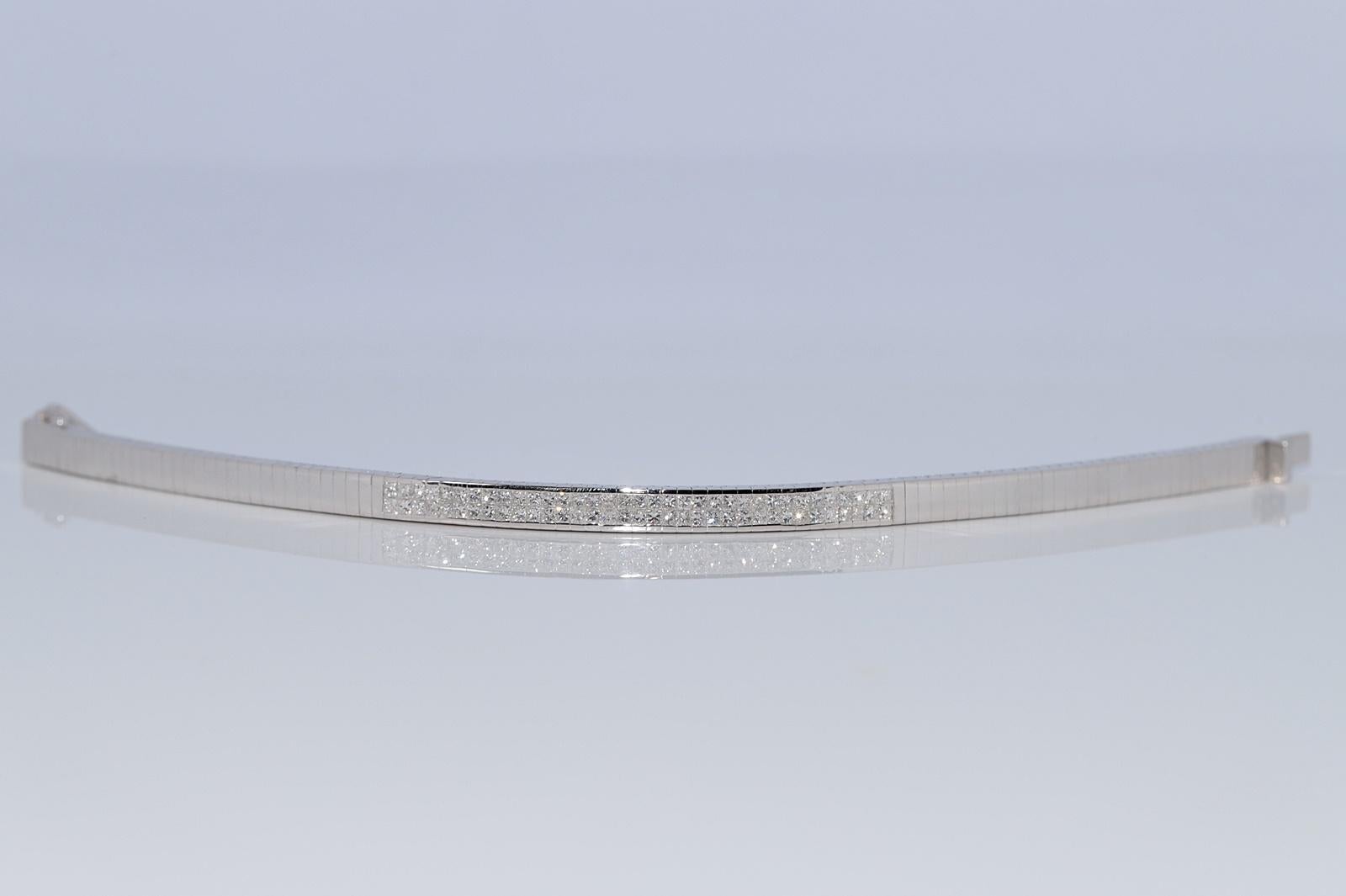 Vintage CIRCA 1990er Jahre 18k Gold natürlichen Prinzessinnenschliff Diamant starke Armband im Angebot 8