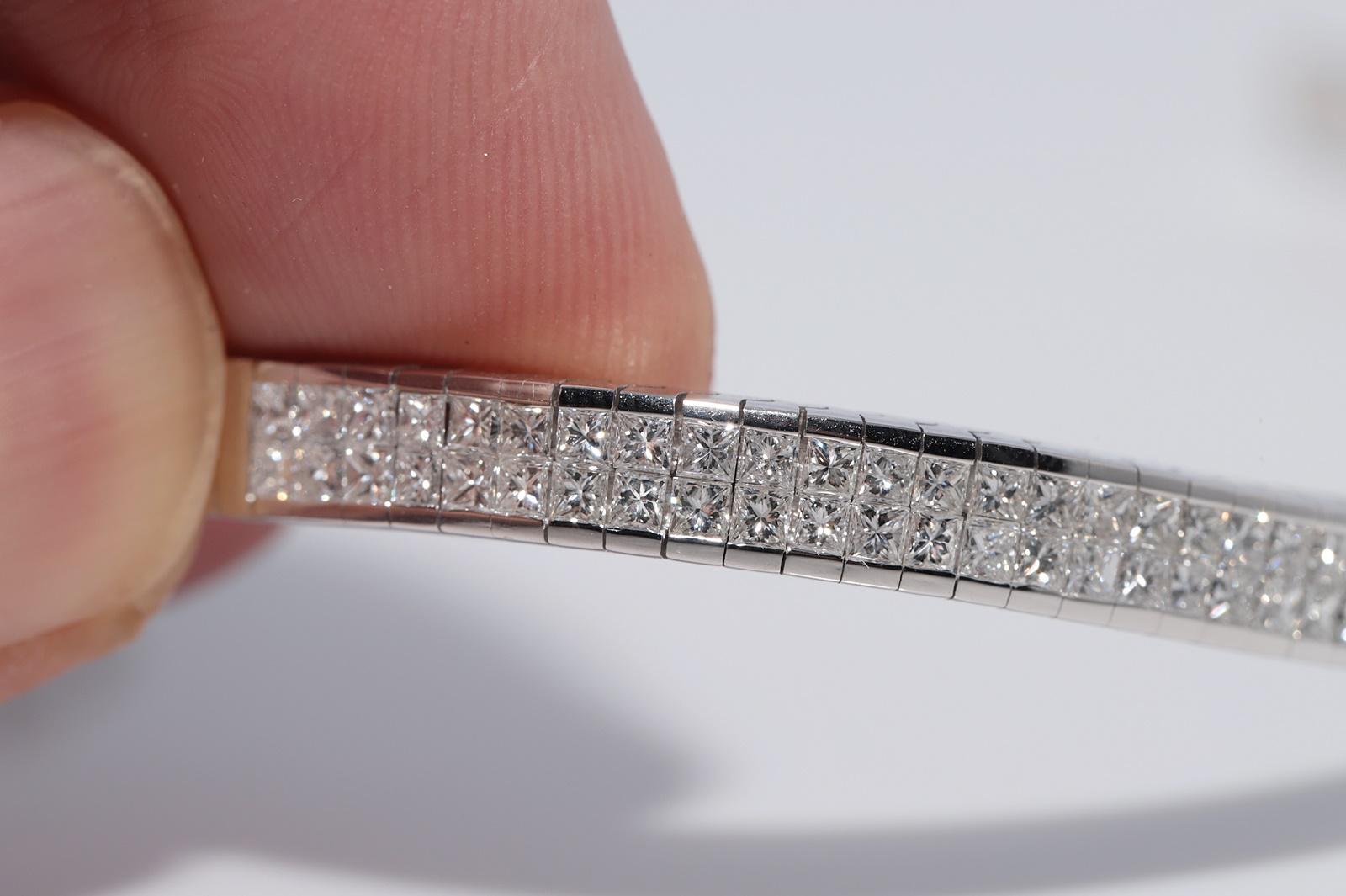 Vintage CIRCA 1990er Jahre 18k Gold natürlichen Prinzessinnenschliff Diamant starke Armband im Angebot 10