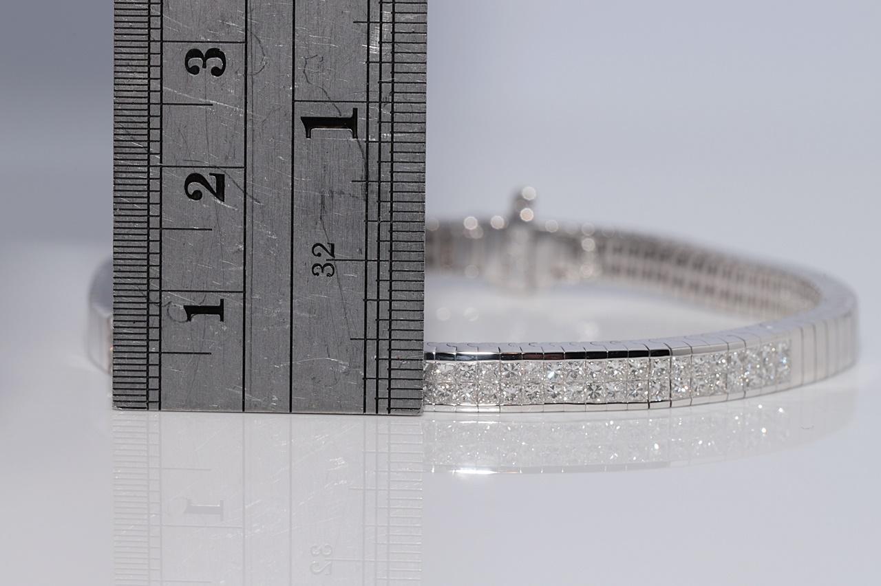 Vintage CIRCA 1990er Jahre 18k Gold natürlichen Prinzessinnenschliff Diamant starke Armband Damen im Angebot