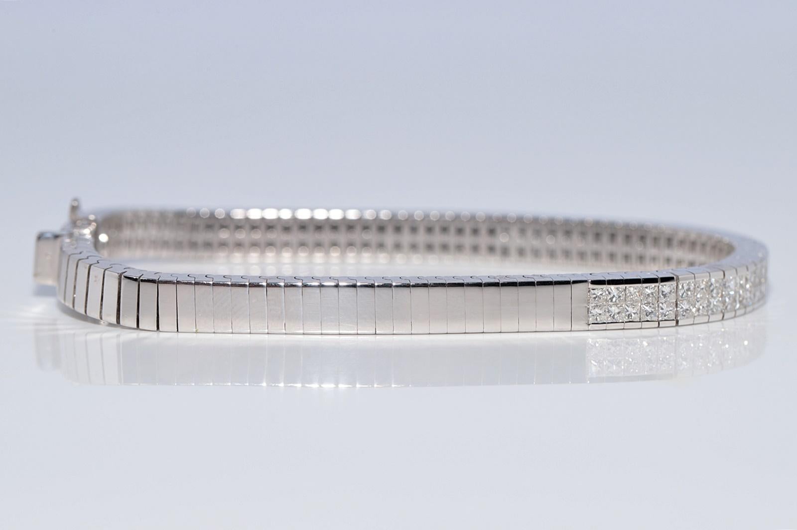 Vintage CIRCA 1990er Jahre 18k Gold natürlichen Prinzessinnenschliff Diamant starke Armband im Angebot 2