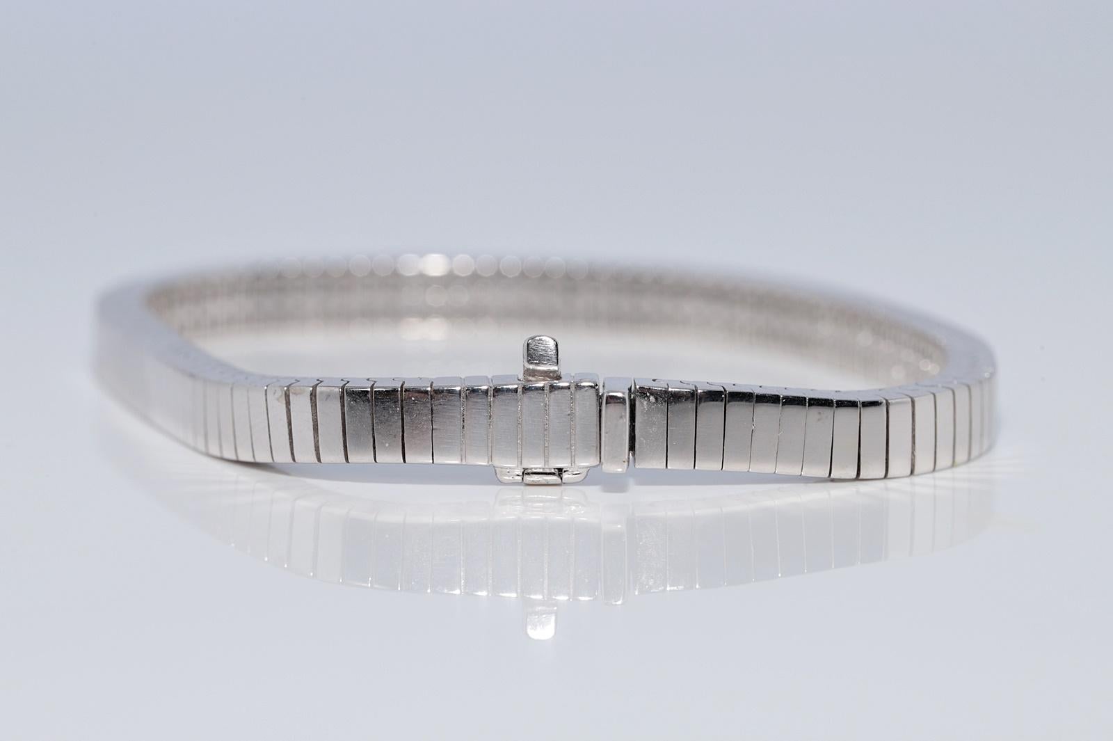 Vintage CIRCA 1990er Jahre 18k Gold natürlichen Prinzessinnenschliff Diamant starke Armband im Angebot 3