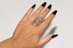Vintage Circa 1990er Jahre 18k Gold Roségold Vintage  Natürlicher Diamant dekoriert starker Ring