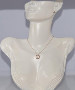 Collana vintage degli anni '90 in oro 18 carati con diamanti naturali, dal design rotondo
