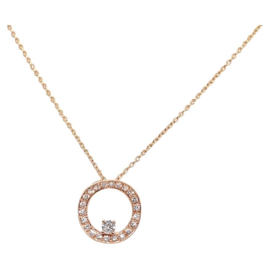 Vintage Circa 1990s 18k Gold Round Design Estate Natural Diamond Necklace For Sale
