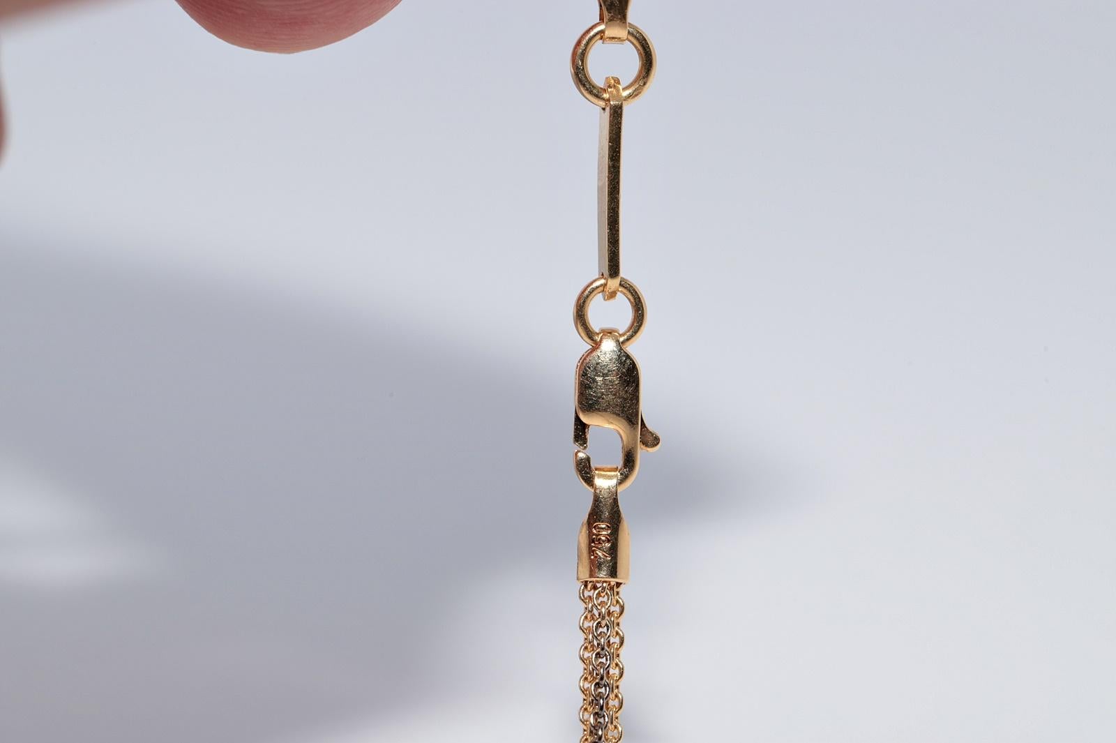 Vintage Circa 1990s 18k Gold Top Silver Natural Diamond And Topaz Necklace en vente 6