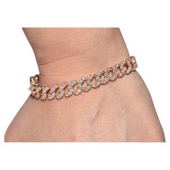 Bracciale Vintage CIRCA anni '90 in oro rosa 18k con diamanti naturali e decorazioni a corda