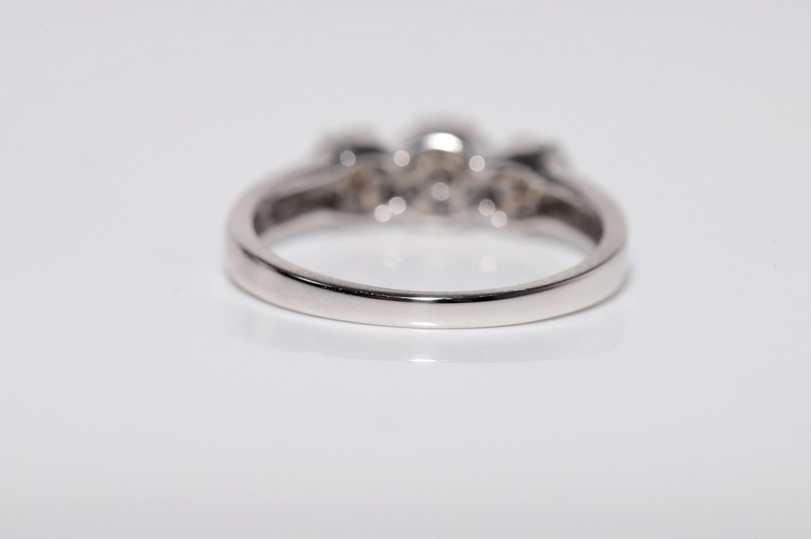 Vintage Circa 1990er Jahre 18k Weißgold Natürlicher Diamant Dekorierter Vintage-Ring im Angebot 6