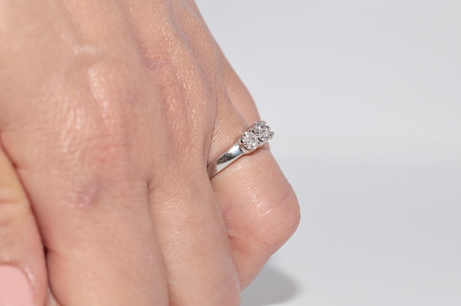 Vintage Circa 1990er Jahre 18k Weißgold Natürlicher Diamant Dekorierter Vintage-Ring im Zustand „Gut“ im Angebot in Fatih/İstanbul, 34