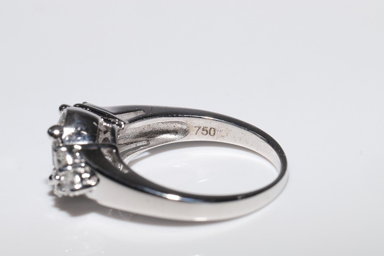 Vintage Circa 1990er Jahre 18k Weißgold Natürlicher Diamant Dekorierter Vintage-Ring im Angebot 2