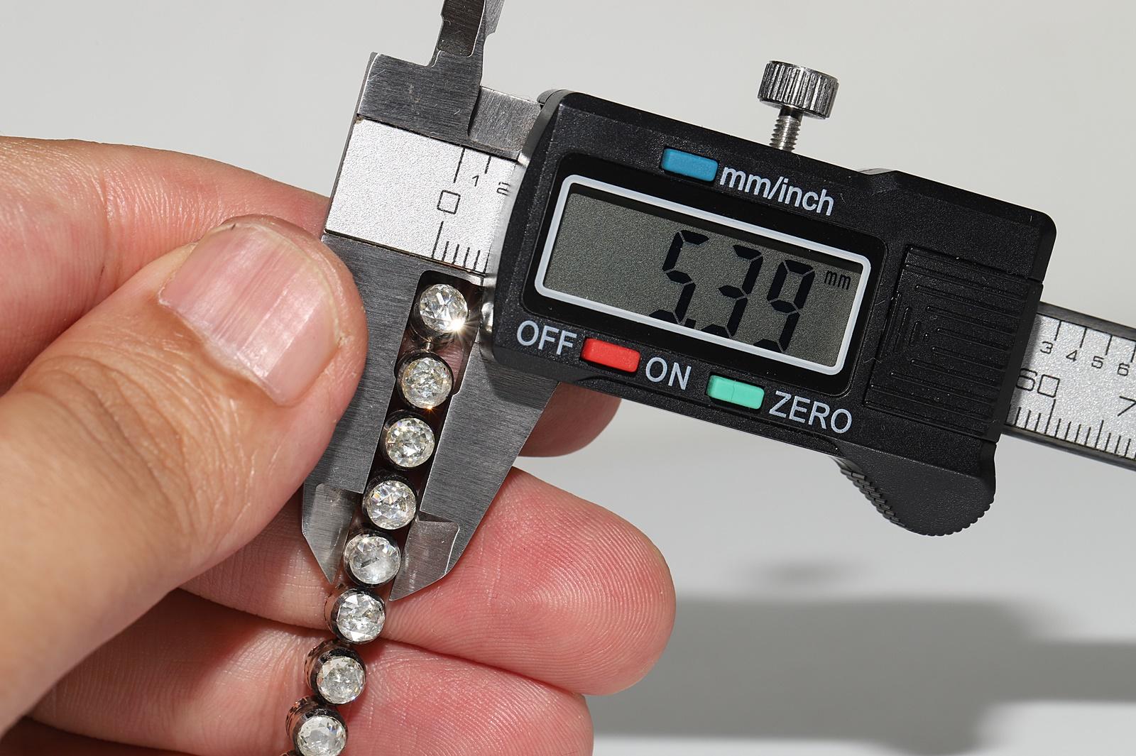 Tennisarmband, Vintage, ca. 1990er Jahre, 8k Gold Top Silber natürlicher Diamant im Rosenschliff im Angebot 10