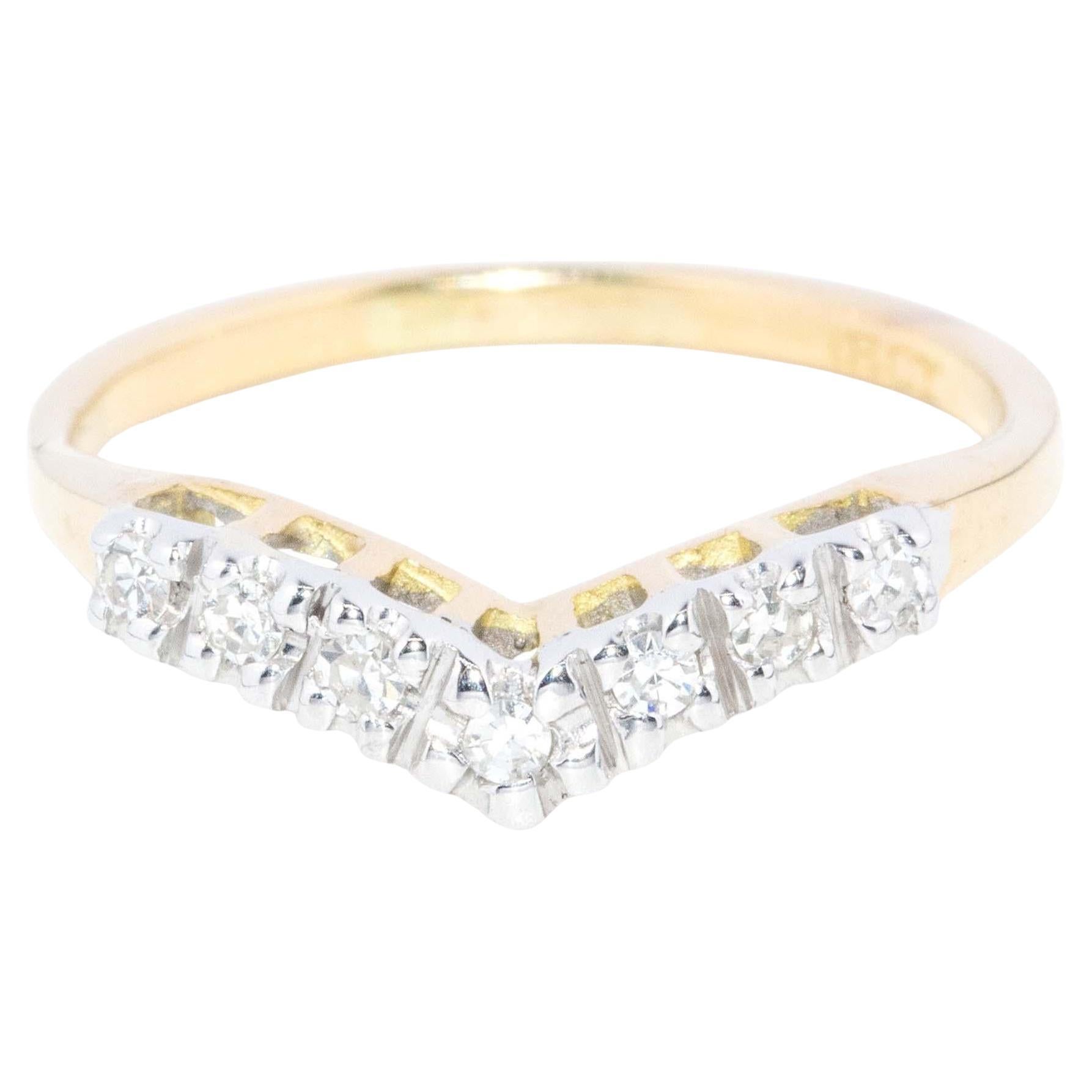 Vintage Circa 1990s Diamond Curved Eternity Stacking Ring 18 Carat Gold